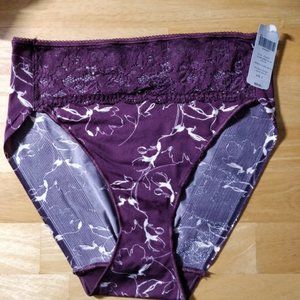 FINAL CLEARANCE NWT SOMA VANISHING EDGE MICROFIBER WITH LACE HIGH LEG PANTY S